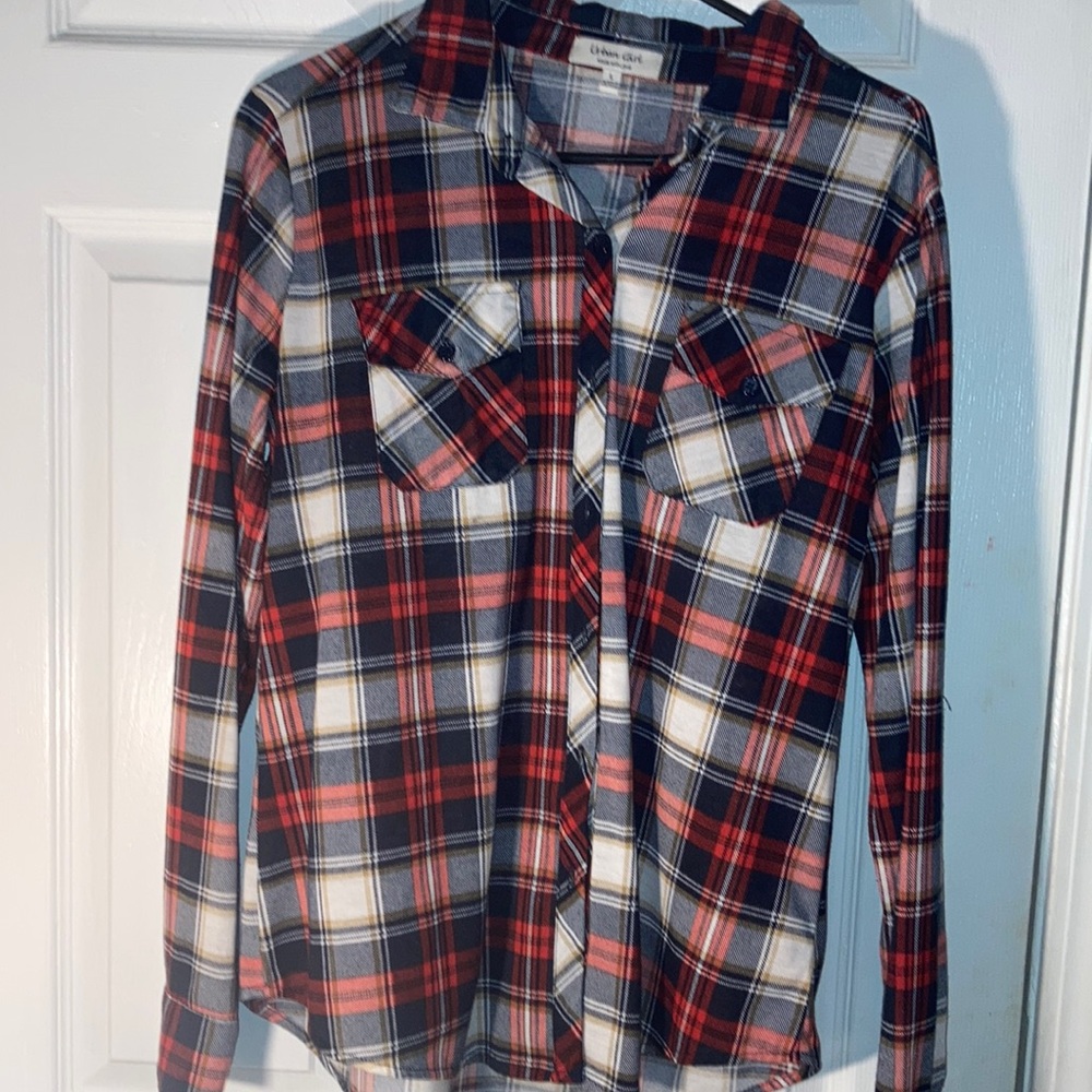plaid long sleeve button up